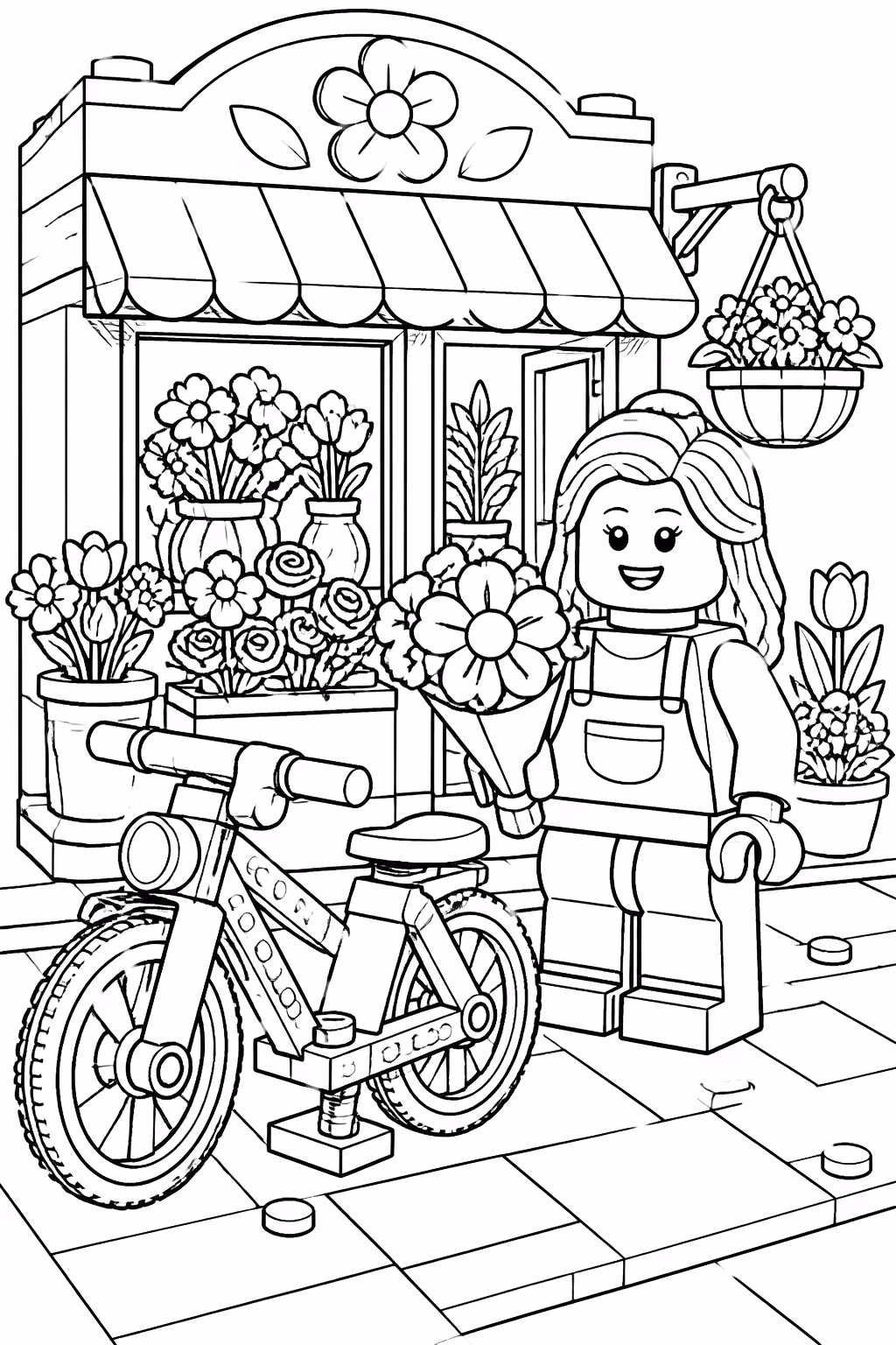 Lego para colorir — desenho para imprimir