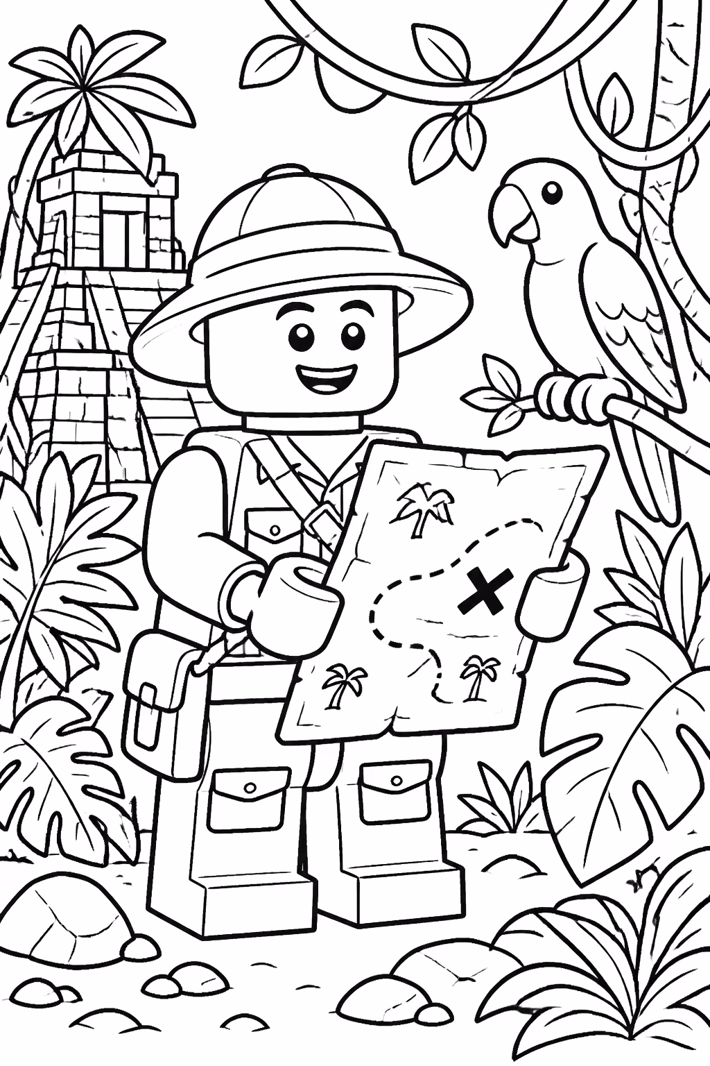 Lego para colorir — desenho para imprimir