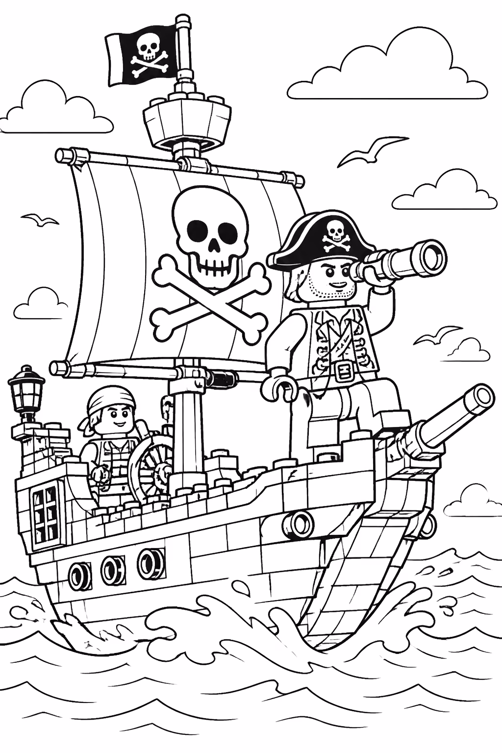 Lego para colorir — desenho para imprimir