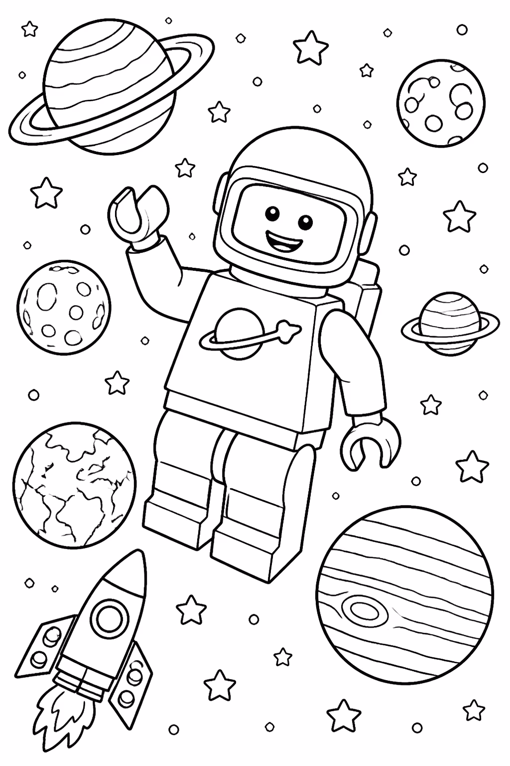Lego para colorir — desenho para imprimir
