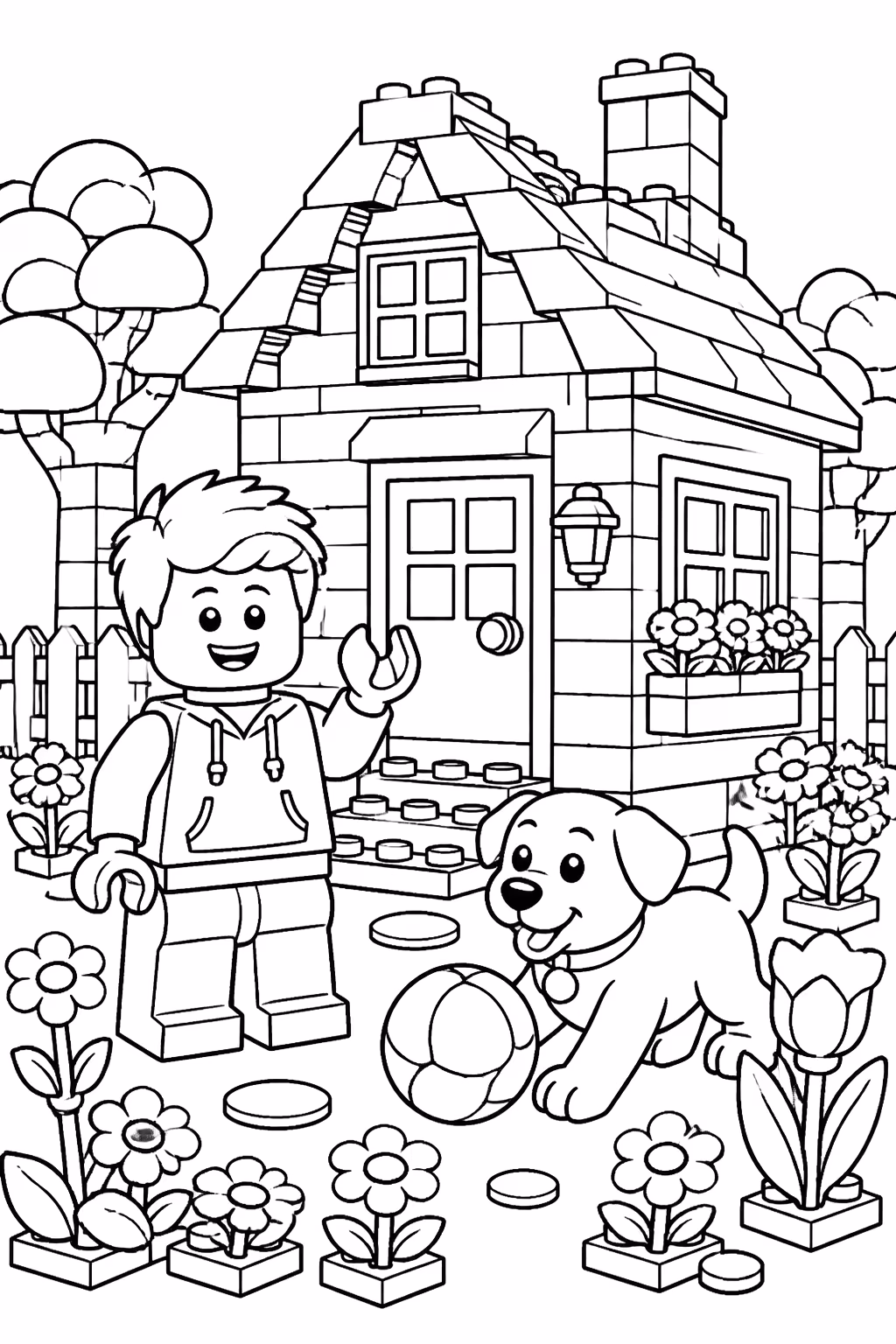 Lego para colorir — desenho para imprimir