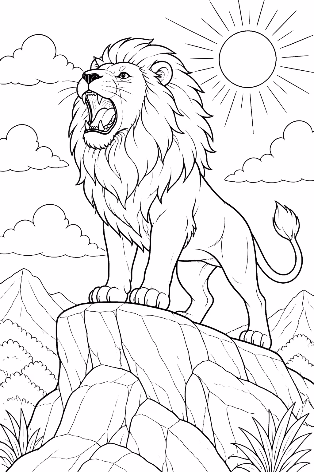 Leoes para colorir — desenho para imprimir