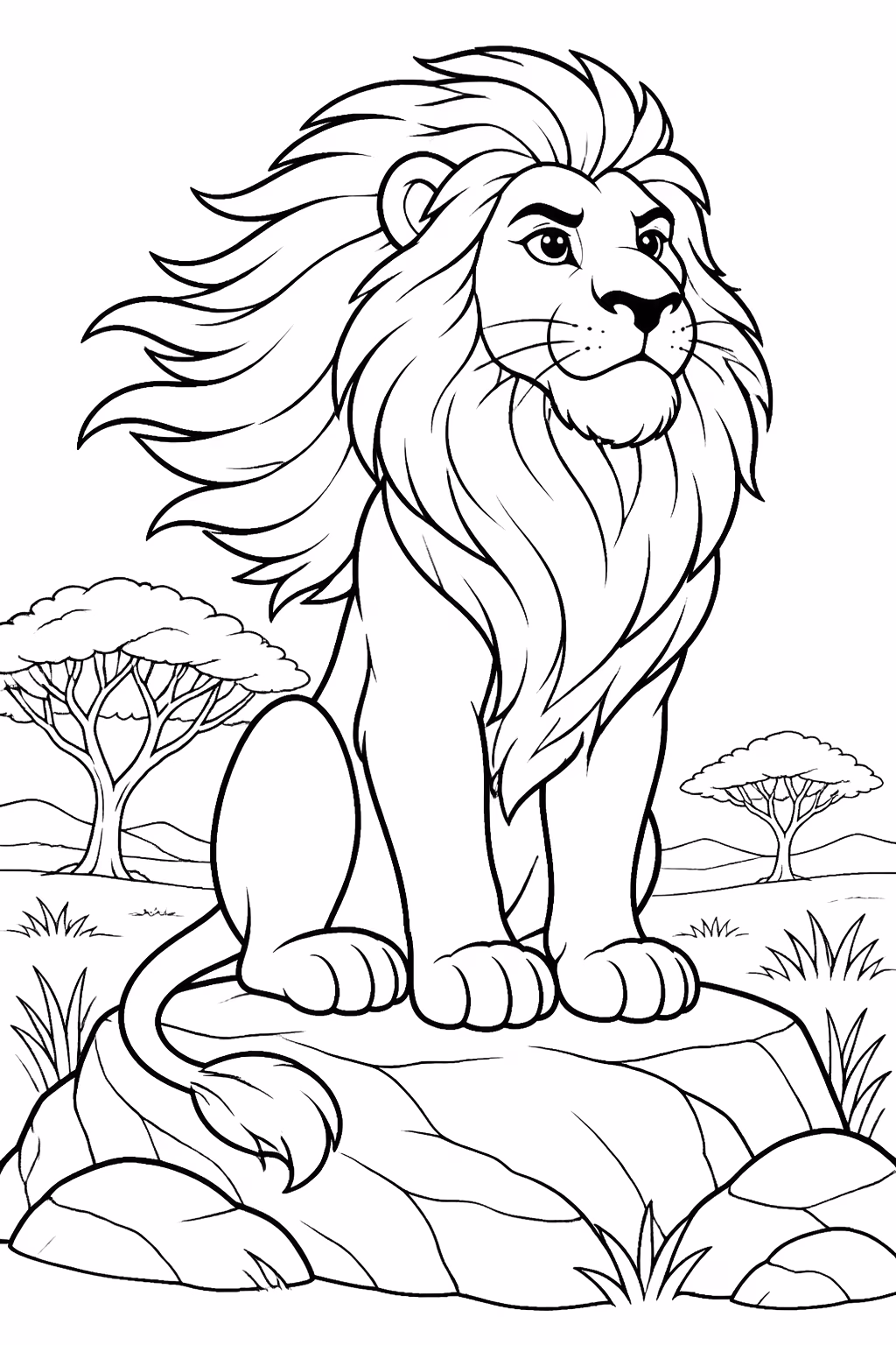 Leoes para colorir — desenho para imprimir