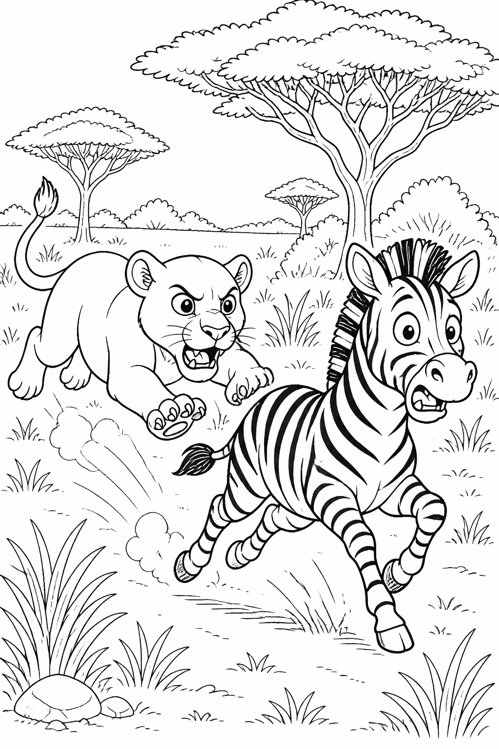 Leoes para colorir — desenho para imprimir