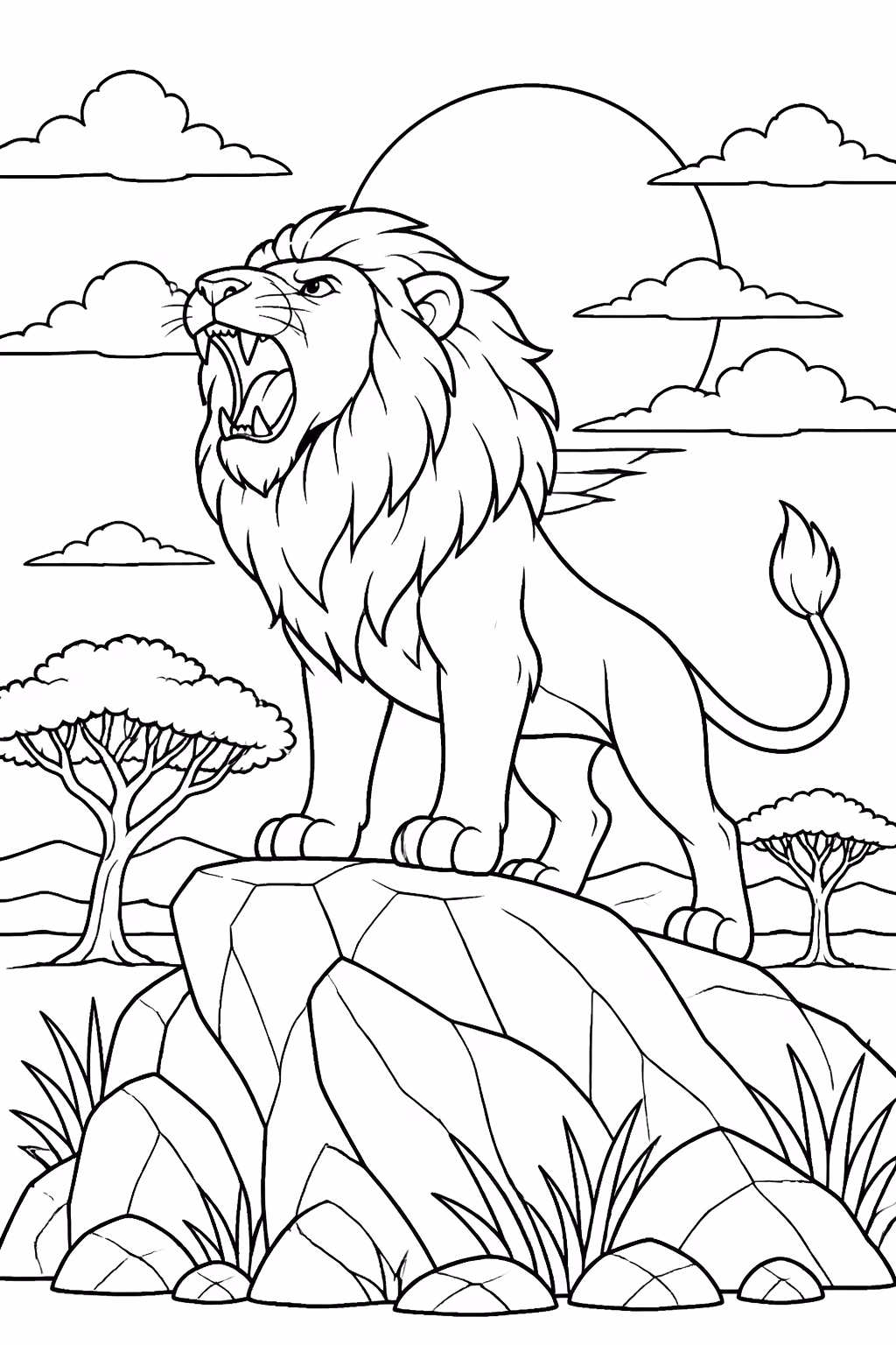 Leoes para colorir — desenho para imprimir