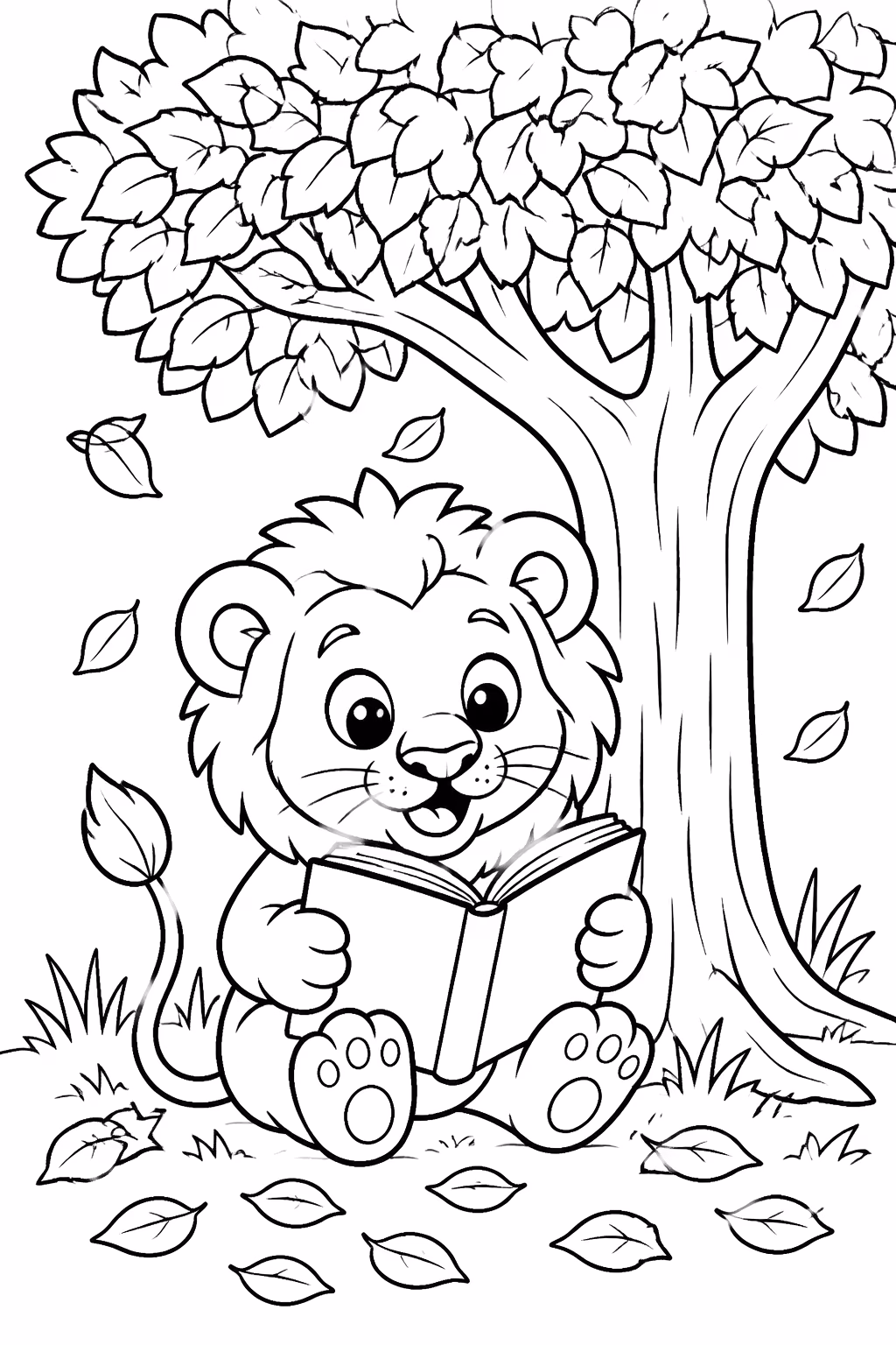 Leoes para colorir — desenho para imprimir