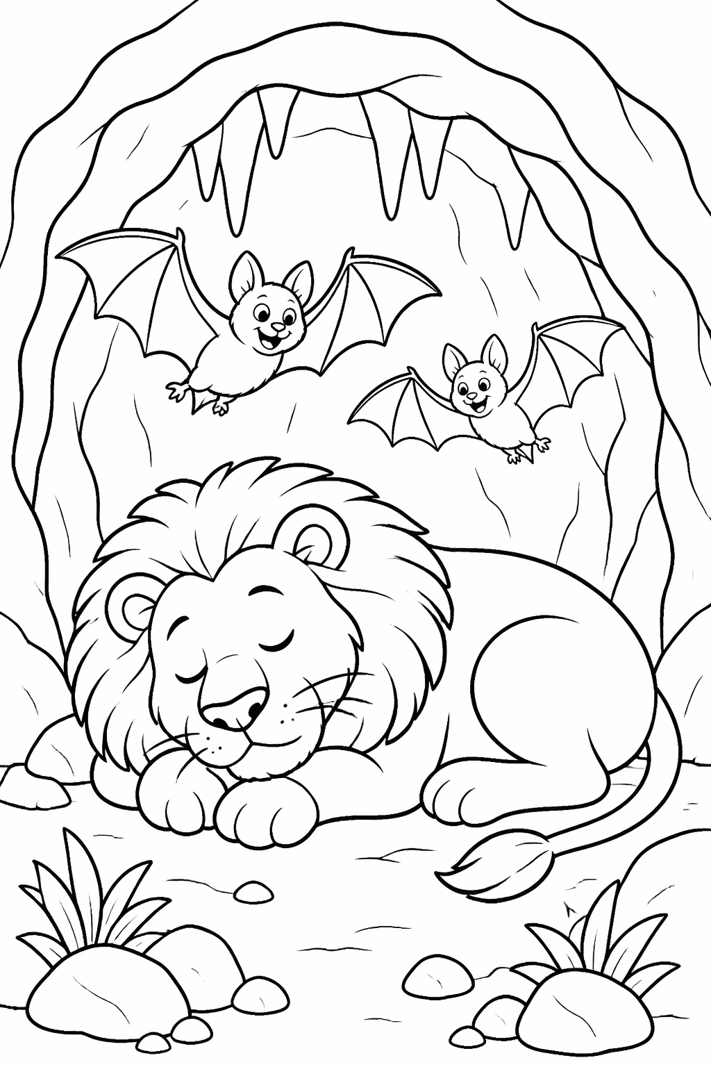Leoes para colorir — desenho para imprimir