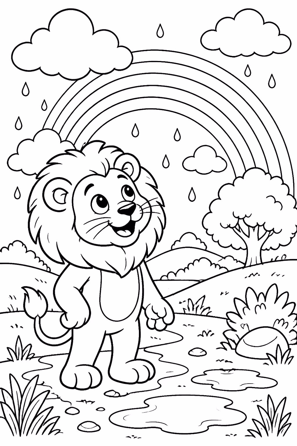 Leoes para colorir — desenho para imprimir