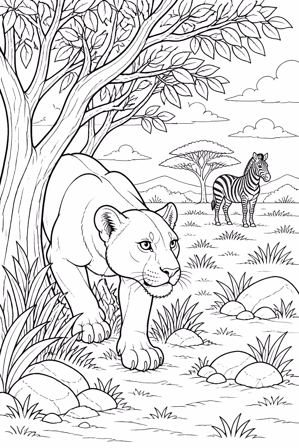 Leoes para colorir — desenho para imprimir