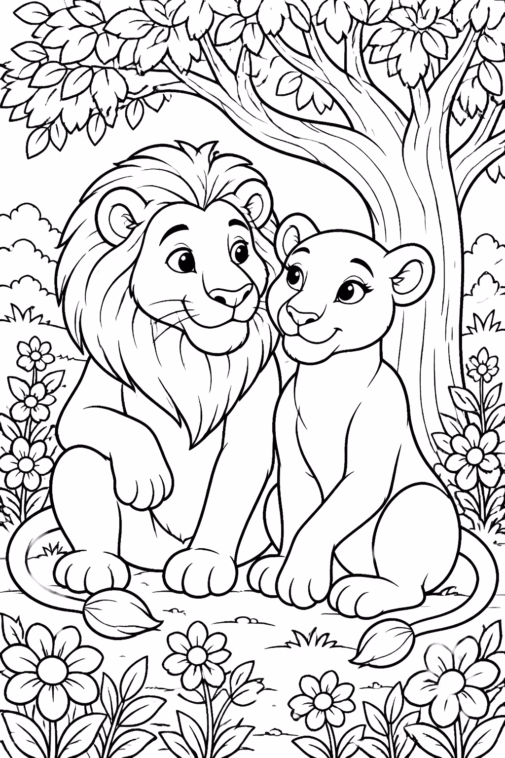 Leoes para colorir — desenho para imprimir