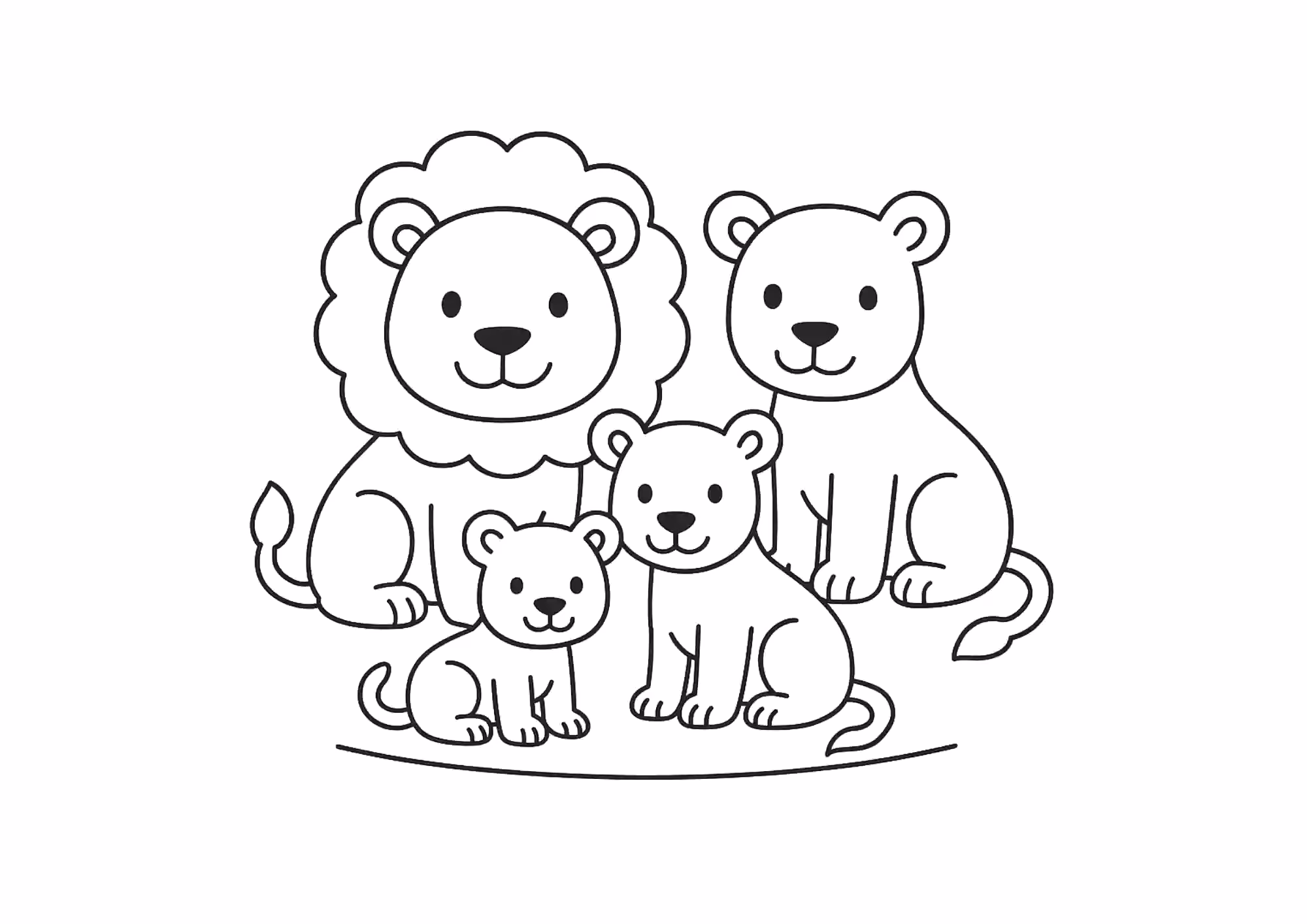 Leoes para colorir — desenho para imprimir