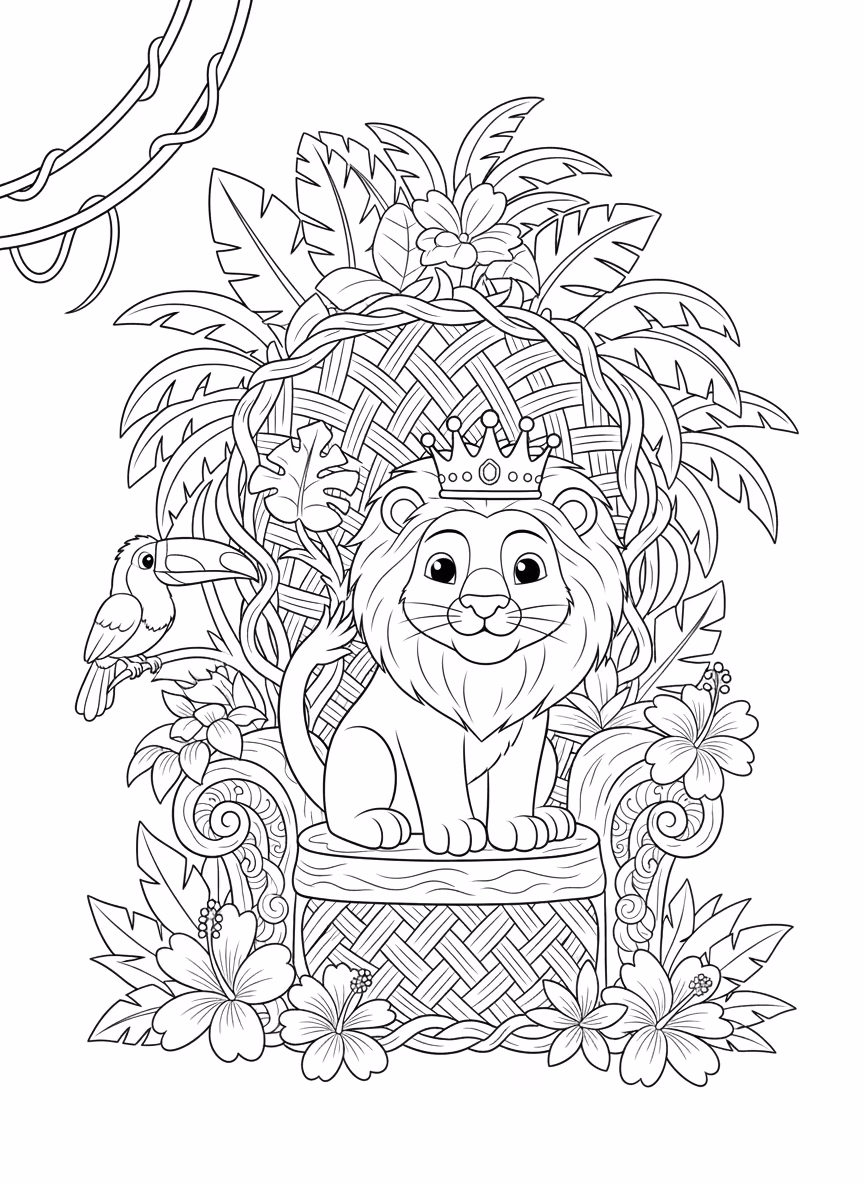 Leoes para colorir — desenho para imprimir
