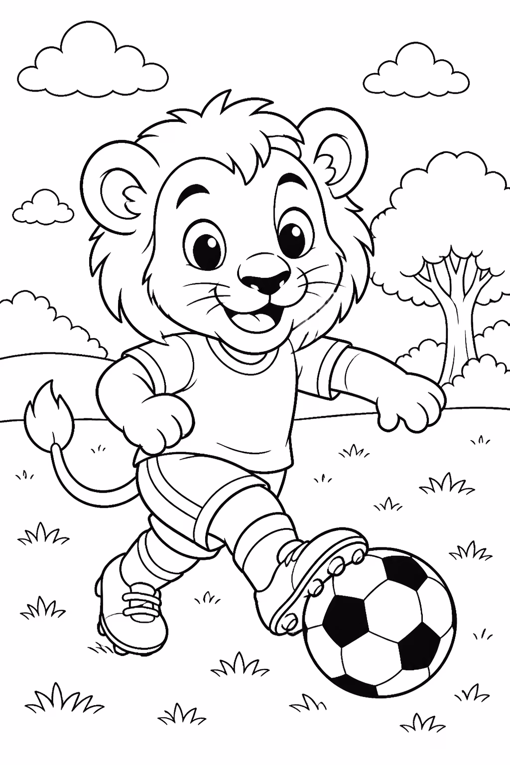 Leoes para colorir — desenho para imprimir