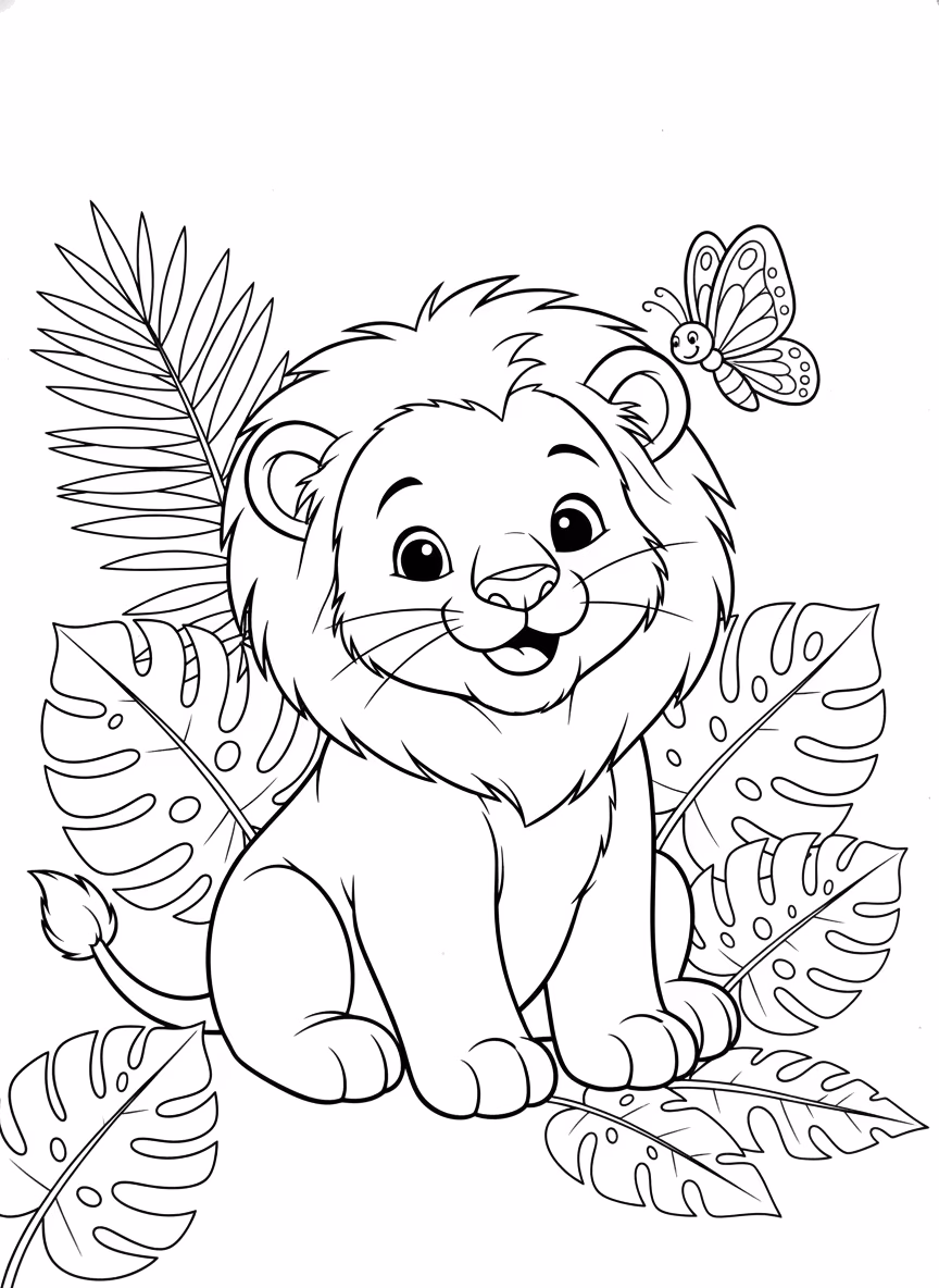 Leoes para colorir — desenho para imprimir