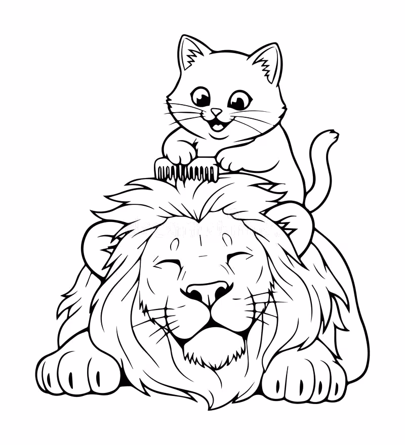 Leoes para colorir — desenho para imprimir