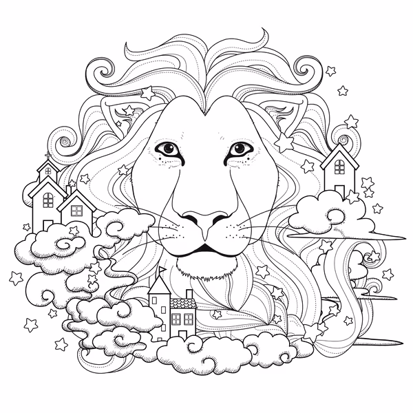 Leoes para colorir — desenho para imprimir