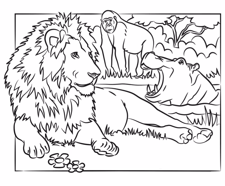 Leoes para colorir — desenho para imprimir