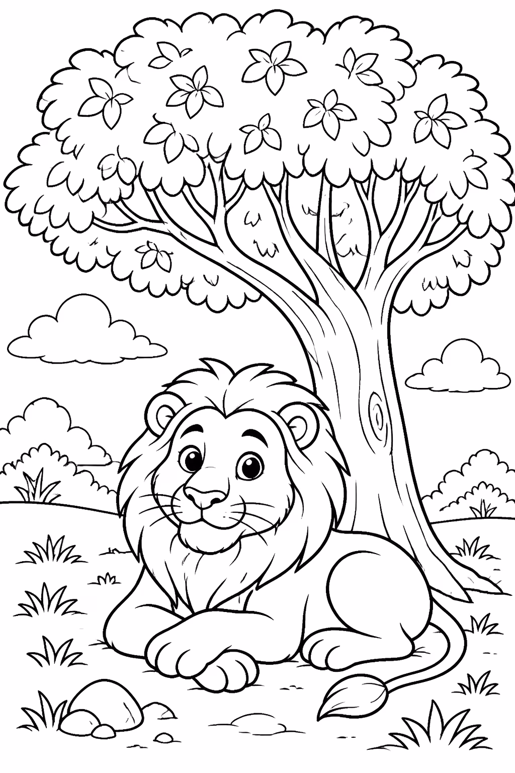 Leoes para colorir — desenho para imprimir