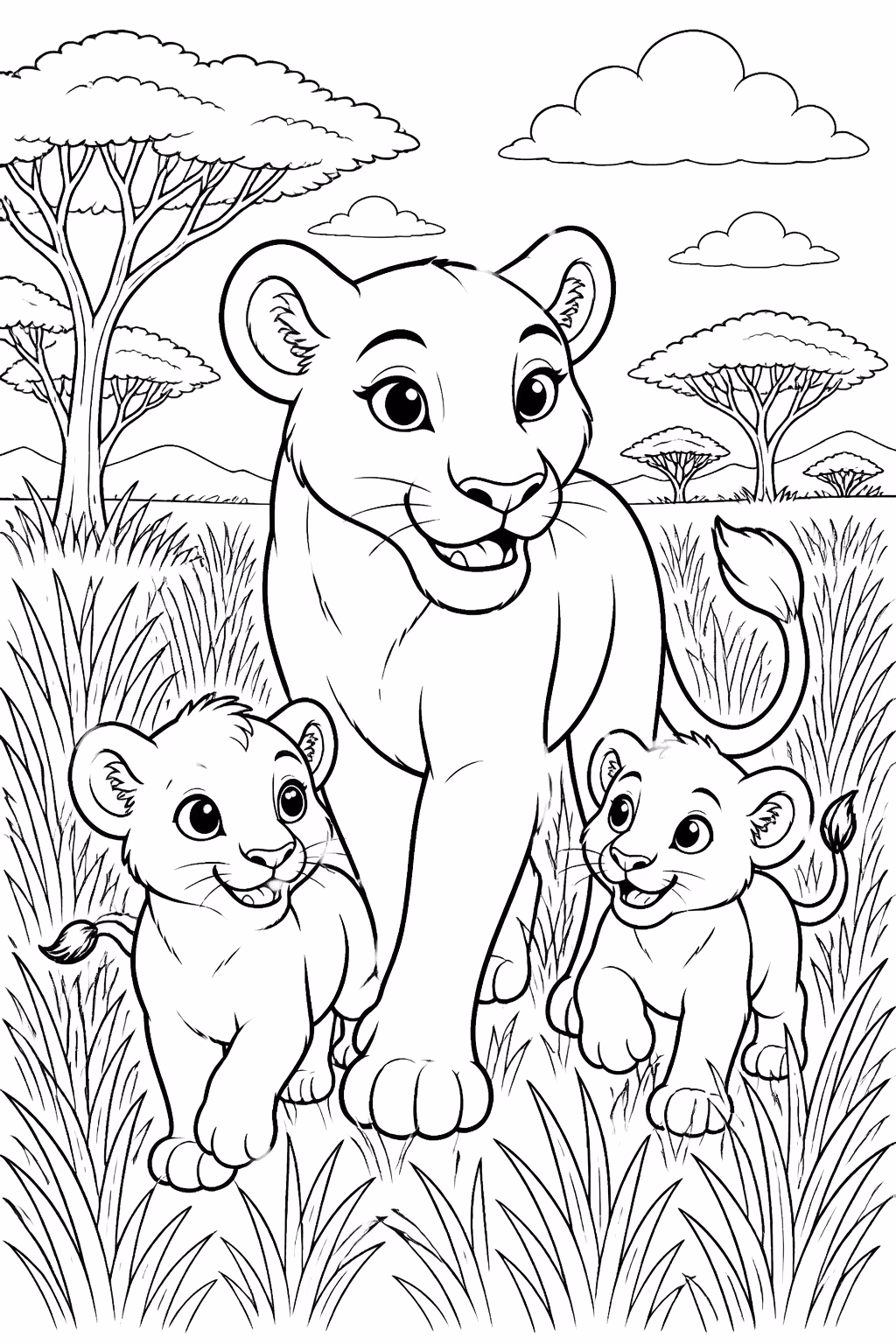 Leoes para colorir — desenho para imprimir