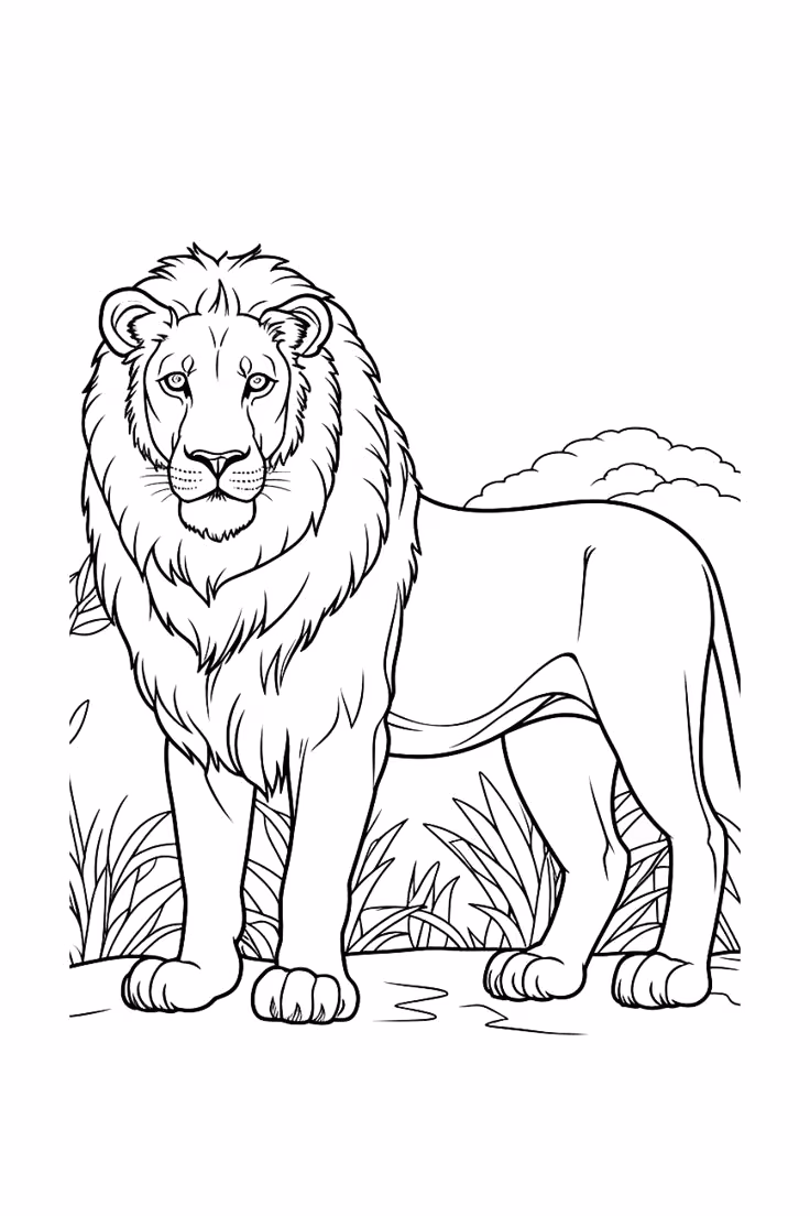 Leoes para colorir — desenho para imprimir