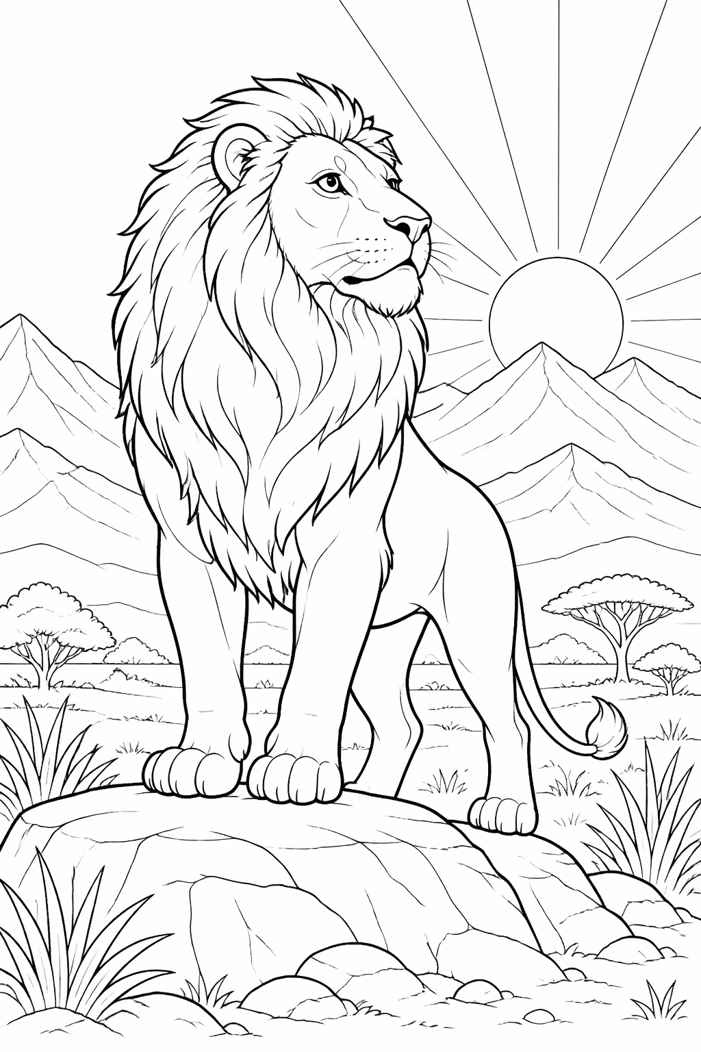 Leoes para colorir — desenho para imprimir