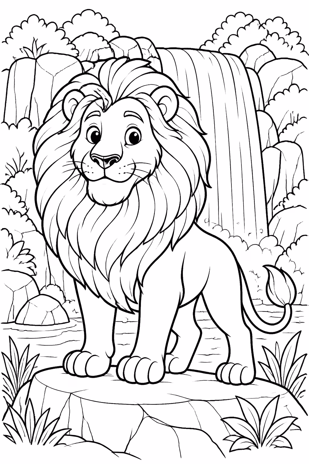 Leoes para colorir — desenho para imprimir