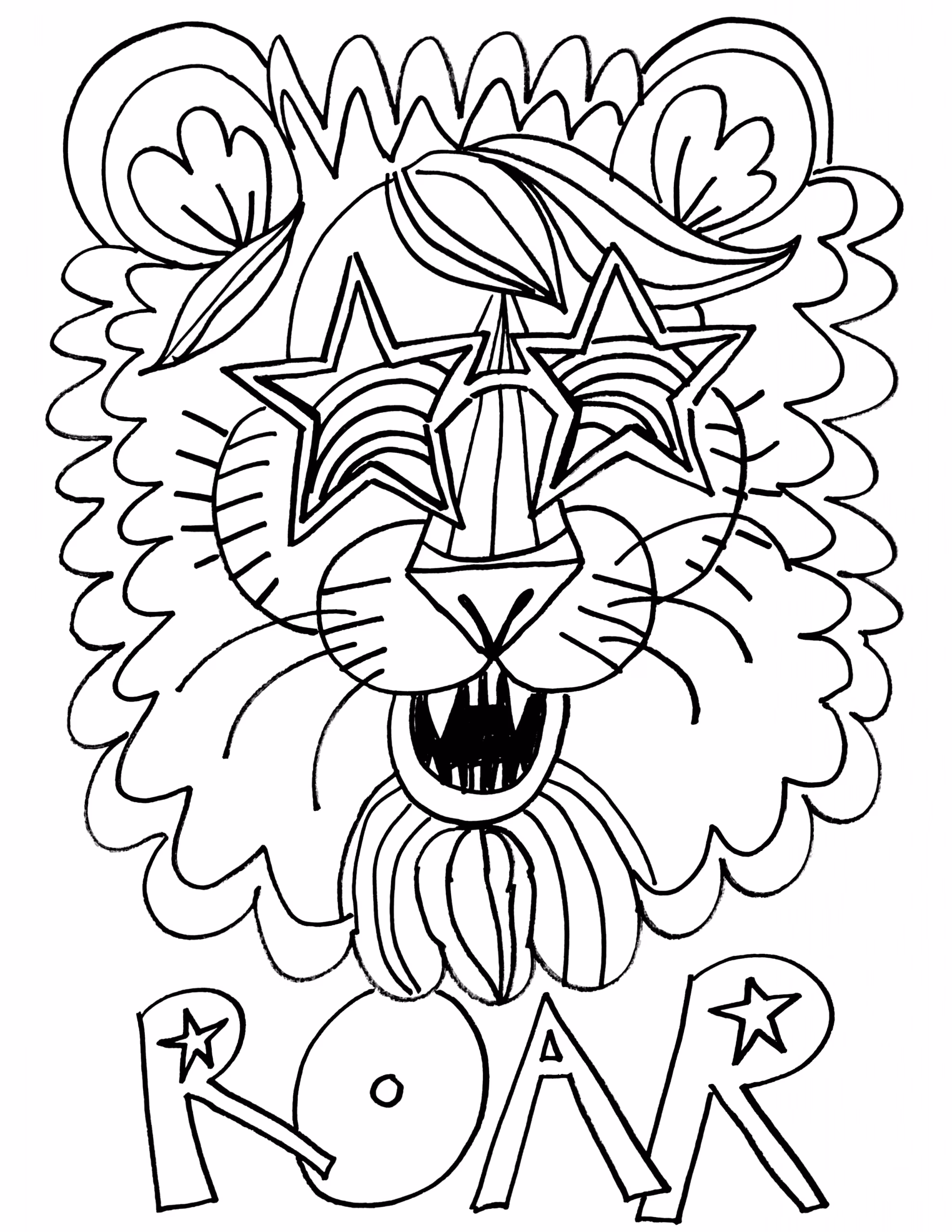 Leoes para colorir — desenho para imprimir