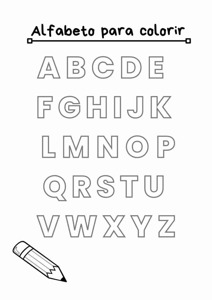 Letras alfabeto para colorir — desenho para imprimir