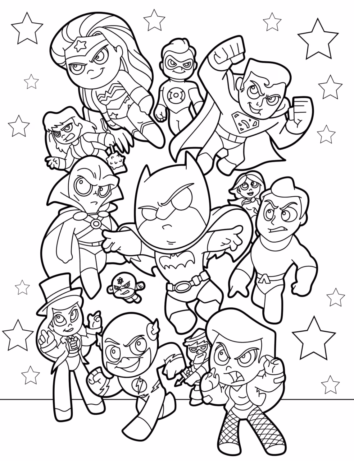 Liga da justica para colorir — desenho para imprimir