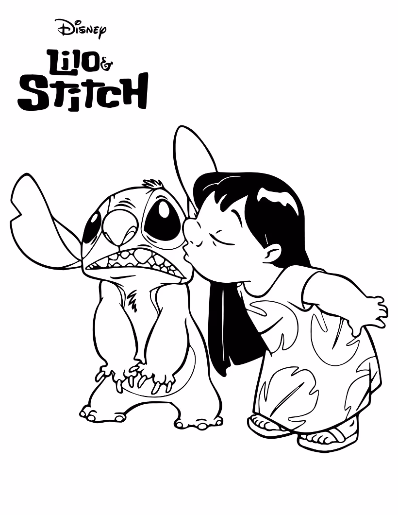 Lilo e stitch para colorir — desenho para imprimir