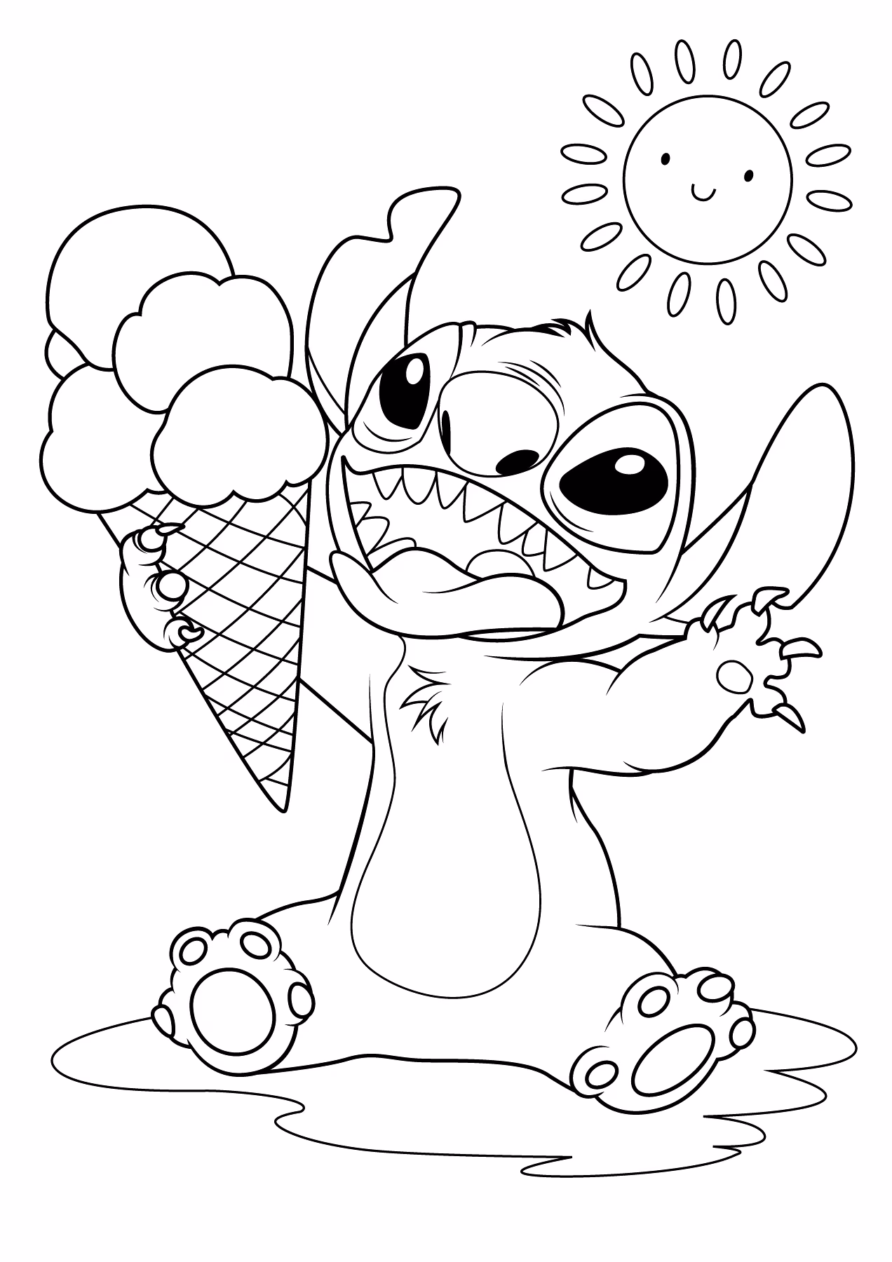 Lilo e stitch para colorir — desenho para imprimir
