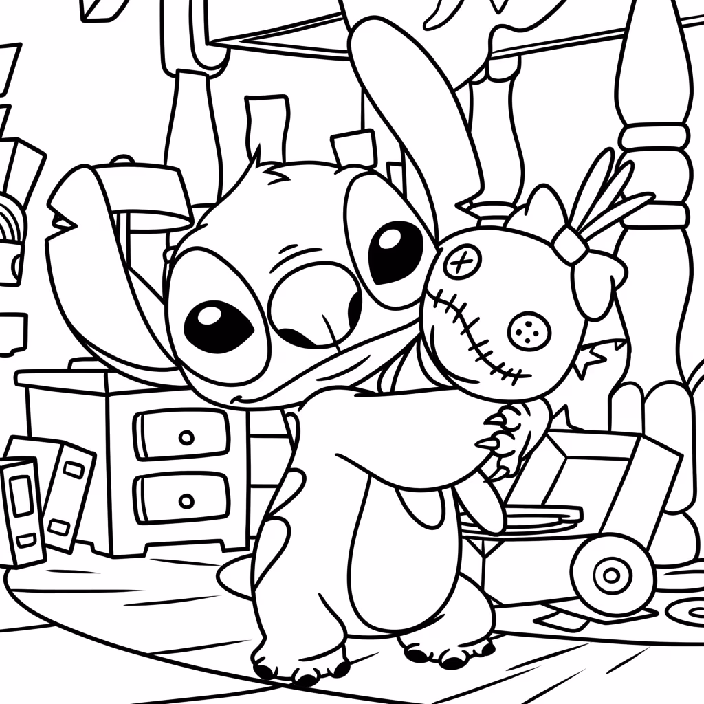 Lilo e stitch para colorir — desenho para imprimir
