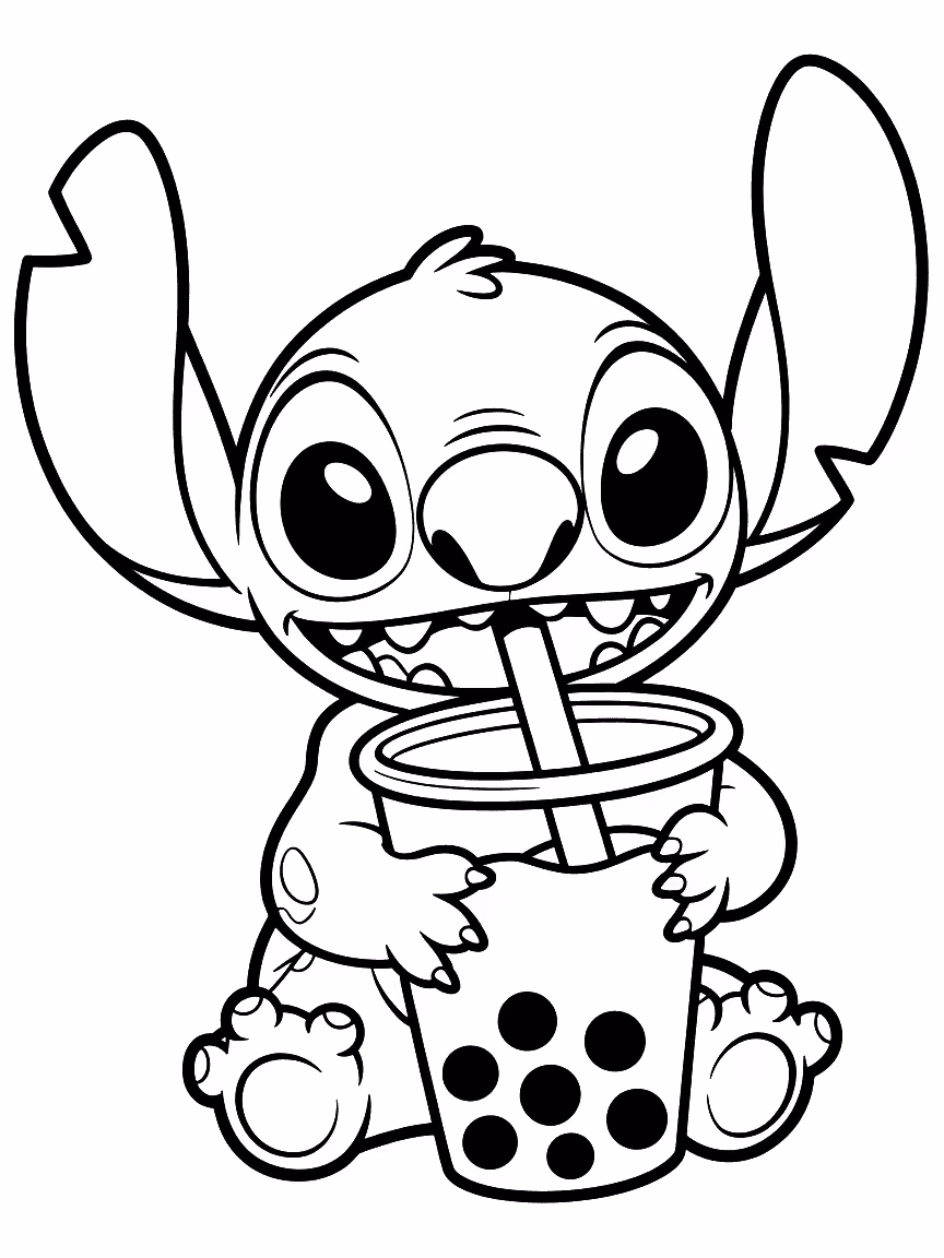 Lilo e stitch para colorir — desenho para imprimir