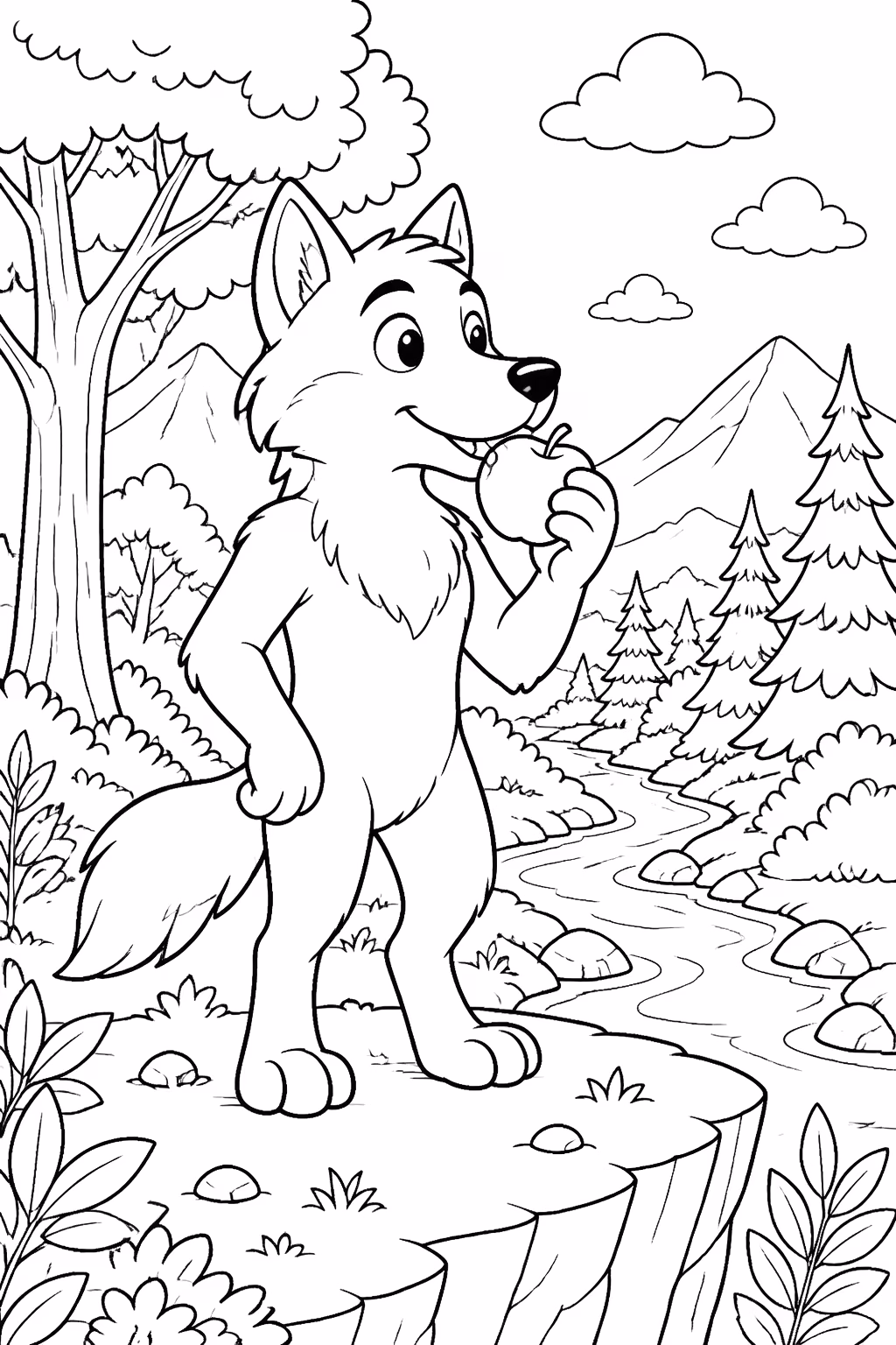 Lobo para colorir — desenho para imprimir