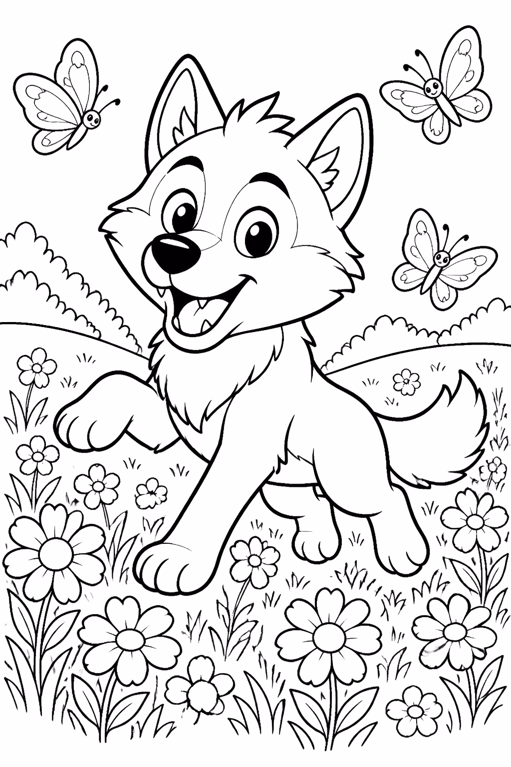 Lobo para colorir — desenho para imprimir