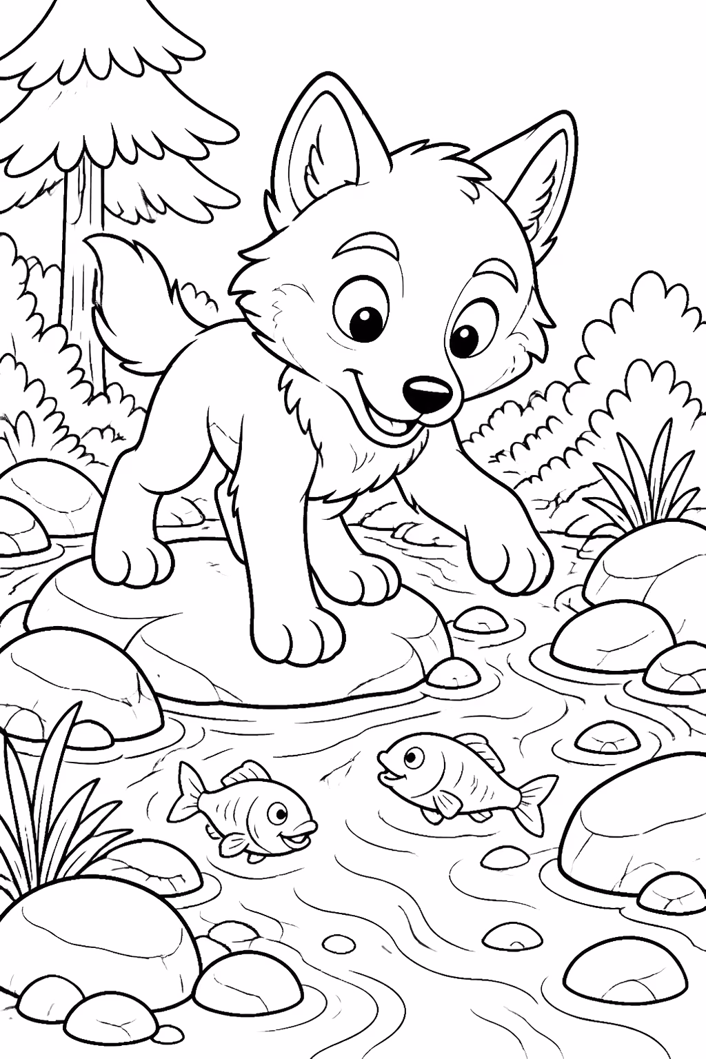 Lobo para colorir — desenho para imprimir