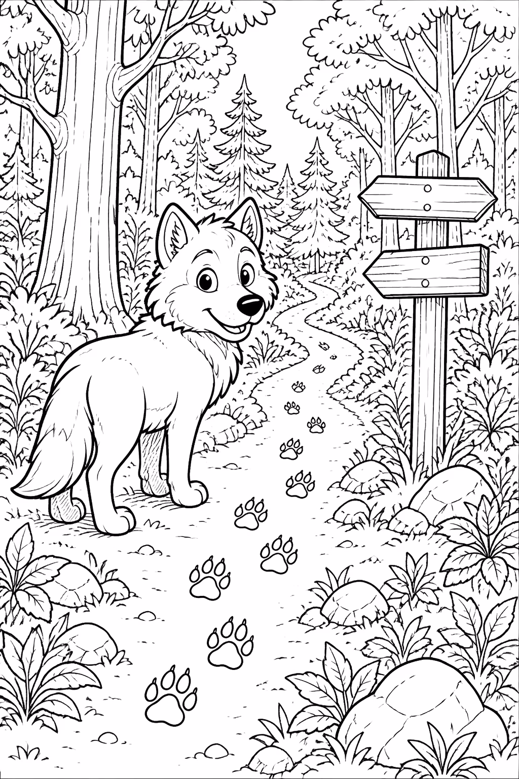 Lobo para colorir — desenho para imprimir