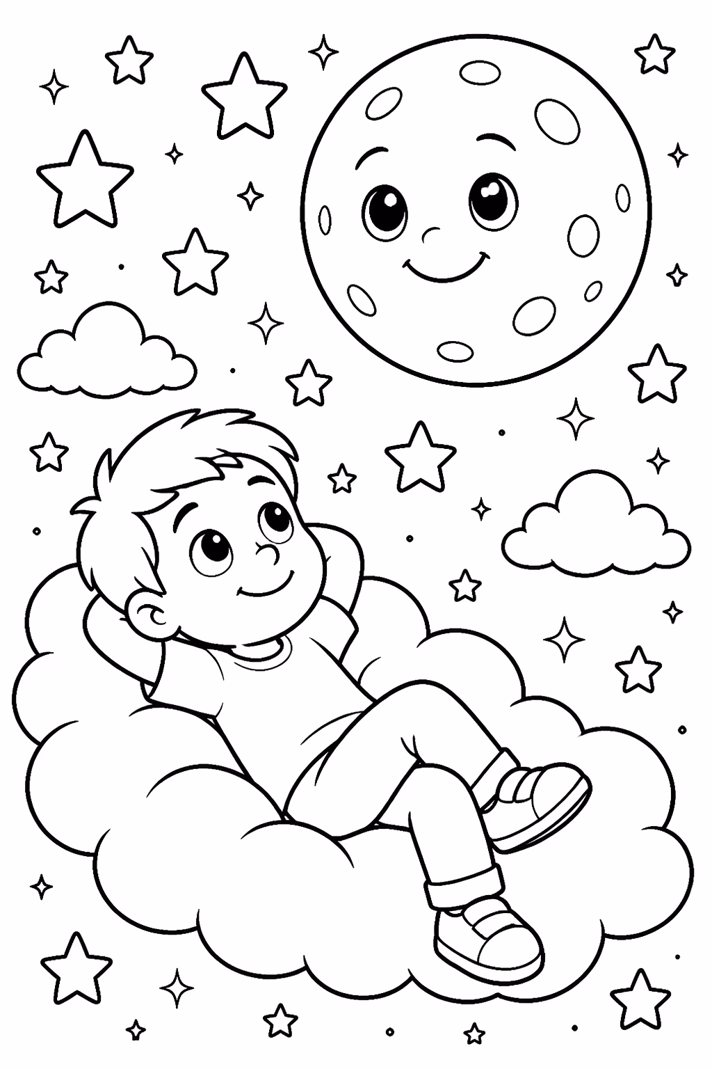 Lua para colorir — desenho para imprimir