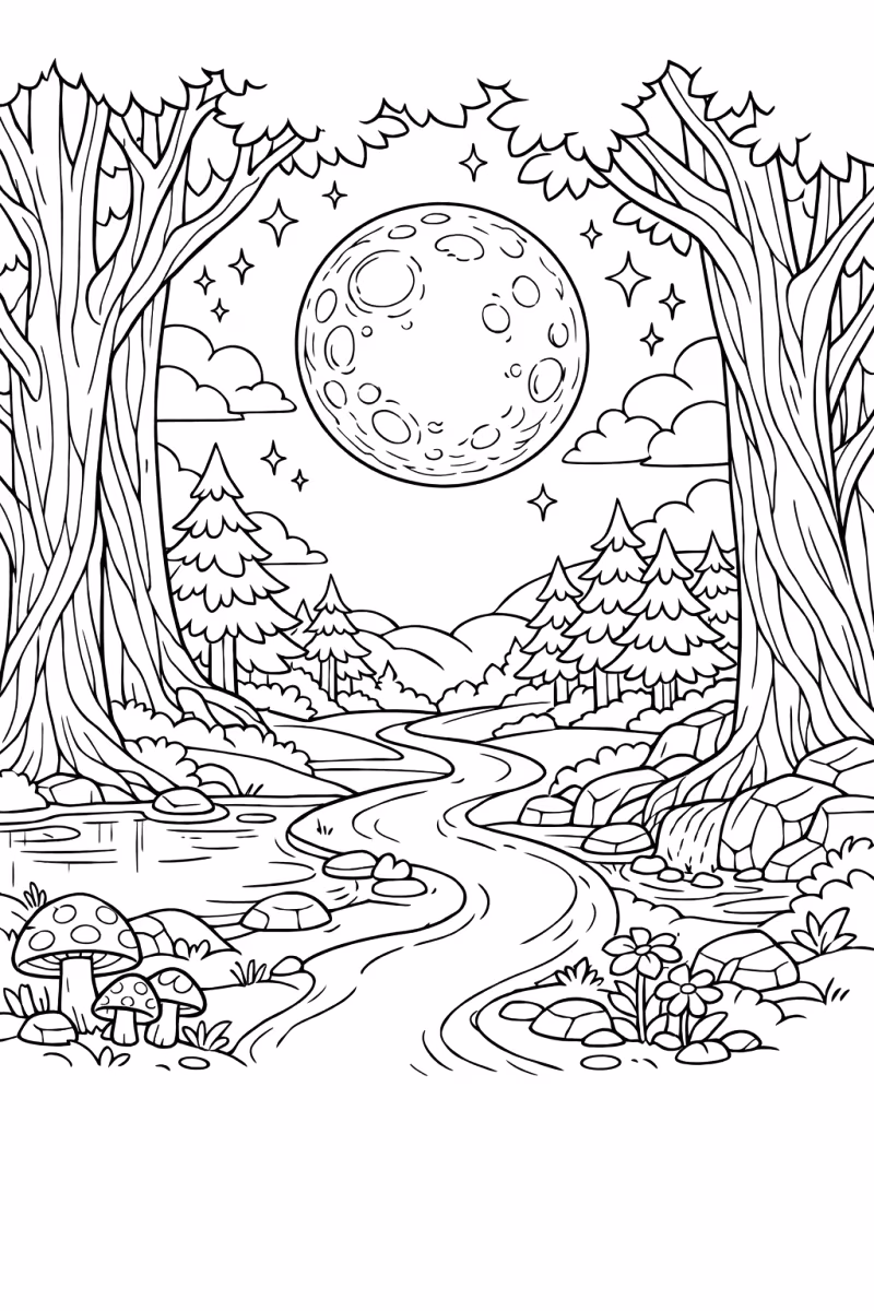 Lua para colorir — desenho para imprimir