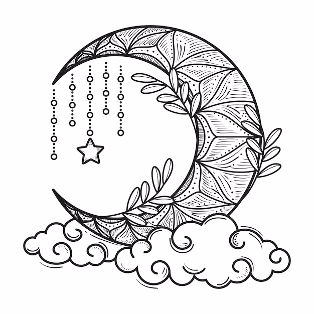 Lua para colorir — desenho para imprimir