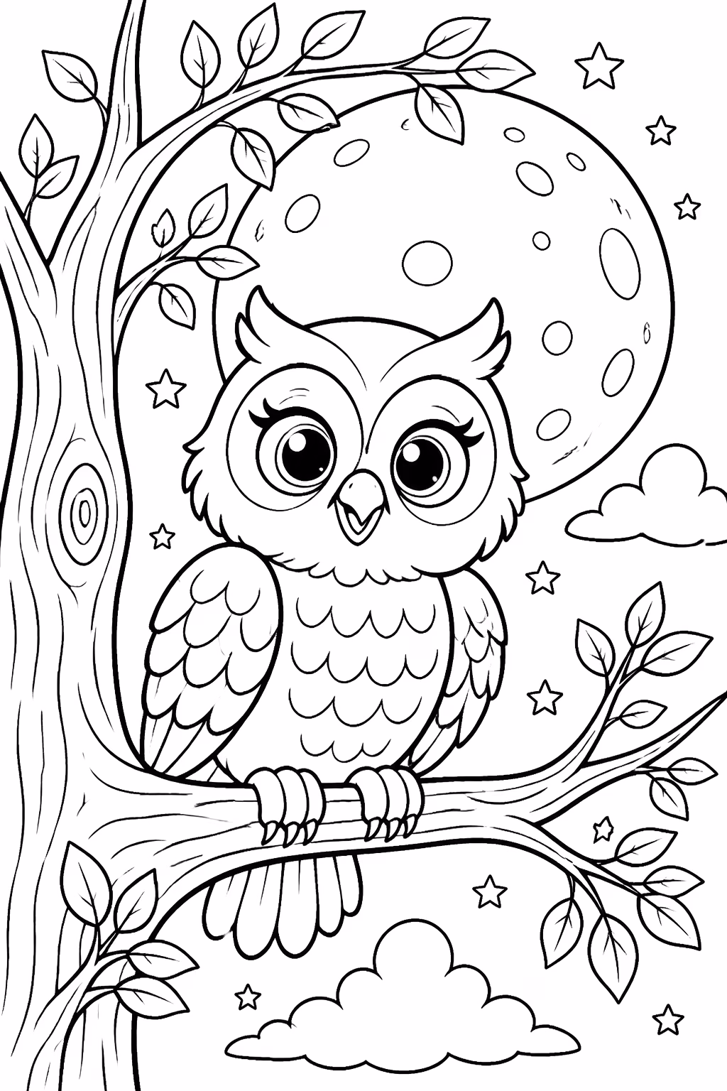 Lua para colorir — desenho para imprimir
