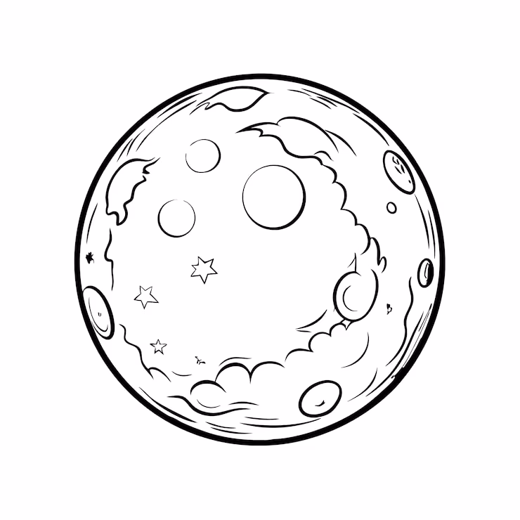 Lua para colorir — desenho para imprimir