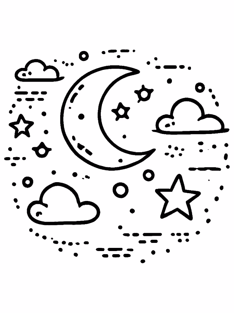 Lua para colorir — desenho para imprimir
