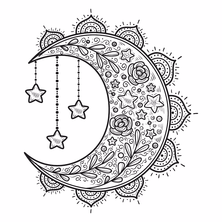 Lua para colorir — desenho para imprimir