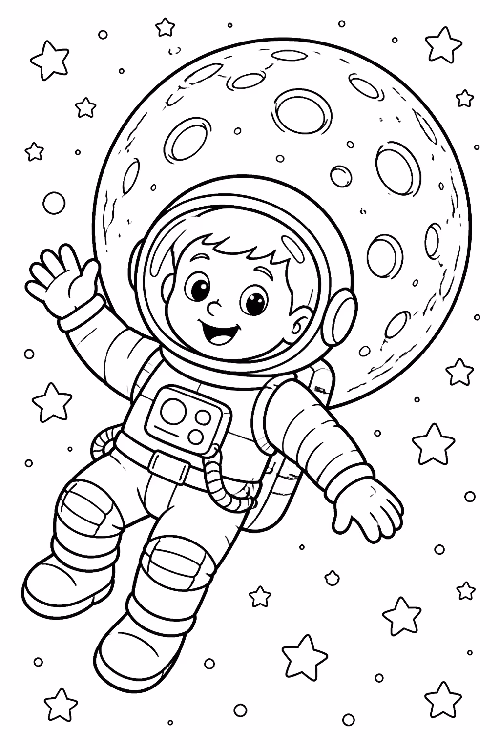 Lua para colorir — desenho para imprimir