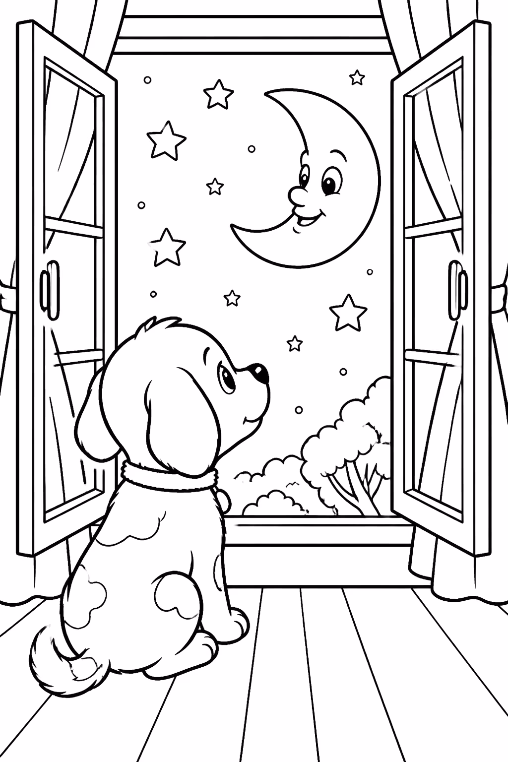 Lua para colorir — desenho para imprimir
