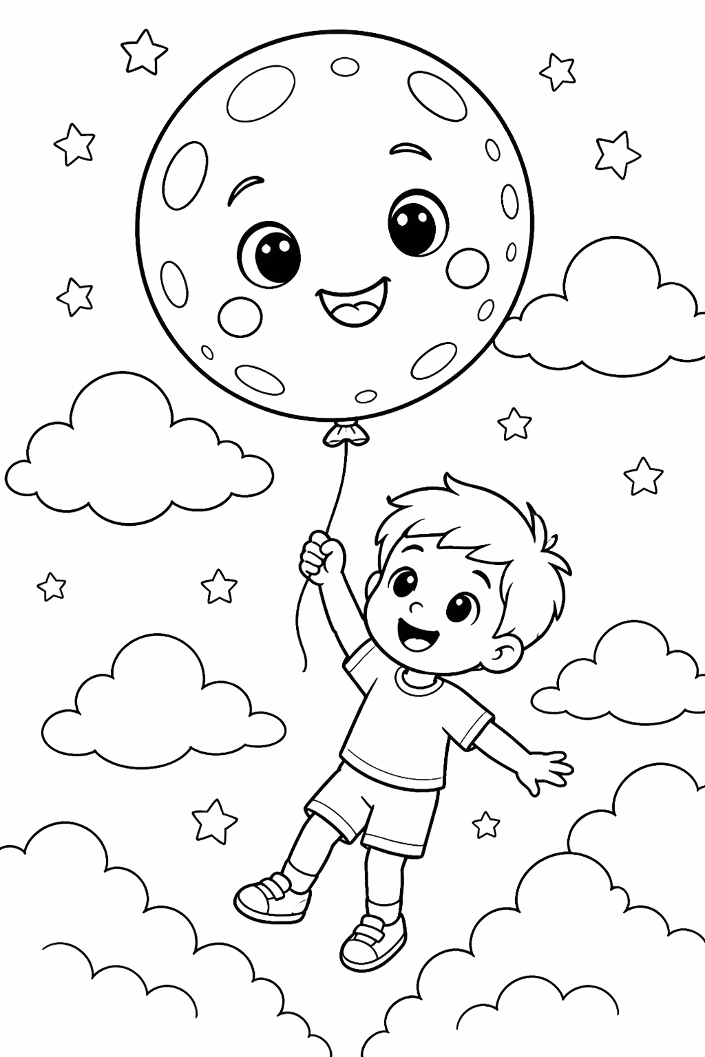 Lua para colorir — desenho para imprimir