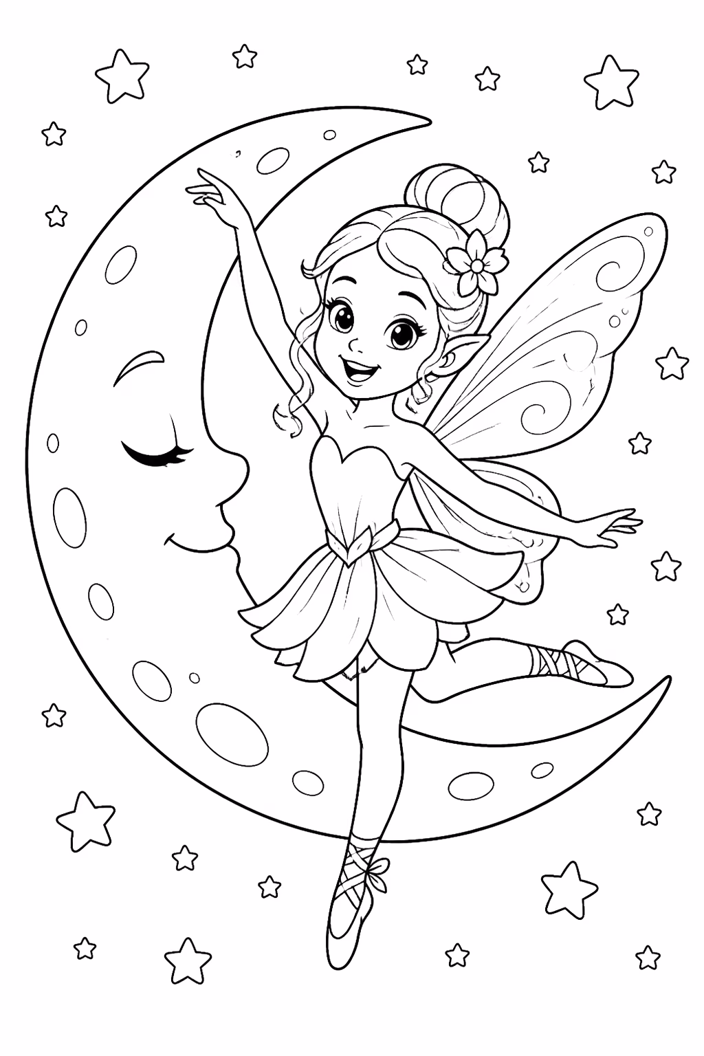 Lua para colorir — desenho para imprimir