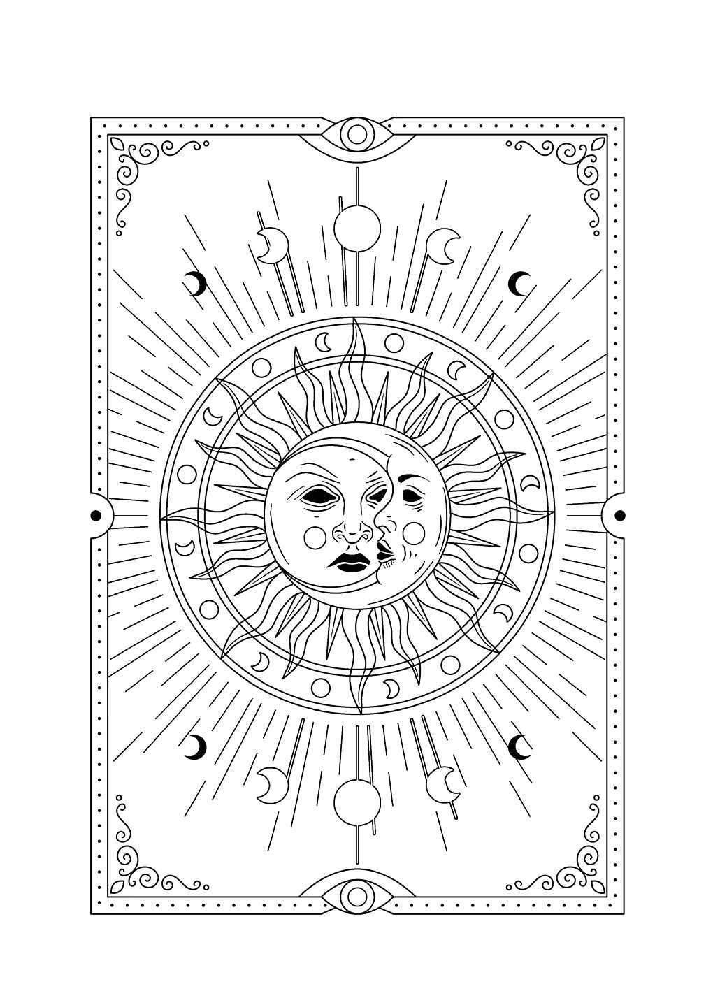 Lua para colorir — desenho para imprimir
