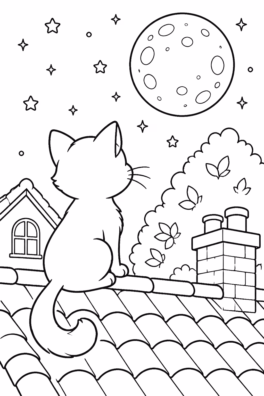 Lua para colorir — desenho para imprimir